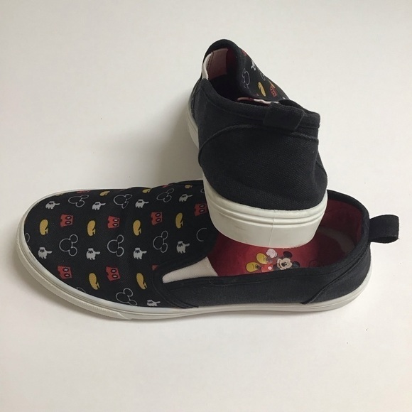 Disney Mickey Mouse Ears Kids SZ 3 8-9 Yrs Youth Slip On Shoes Canvas Sneakers - Picture 15 of 16